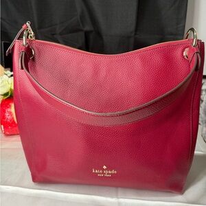 Kate Spade pebbled leather burgundy tote bag